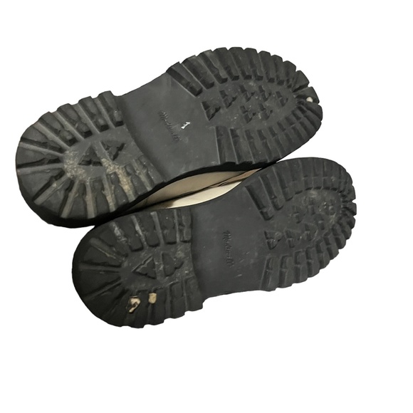 Madewell Boots Women's Rayne Cream Lug Sole Leather Lace Up Combat Casual 9.5 - Picture 11 of 12